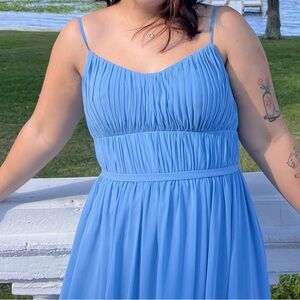 Azazie Steel Blue Gown